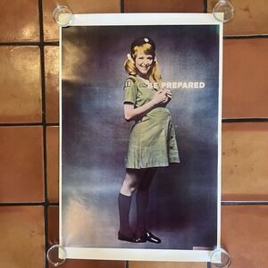 Vintage 70s George Adams "Be Prepared - Girl Scout Poster" Protest - 23"x35"